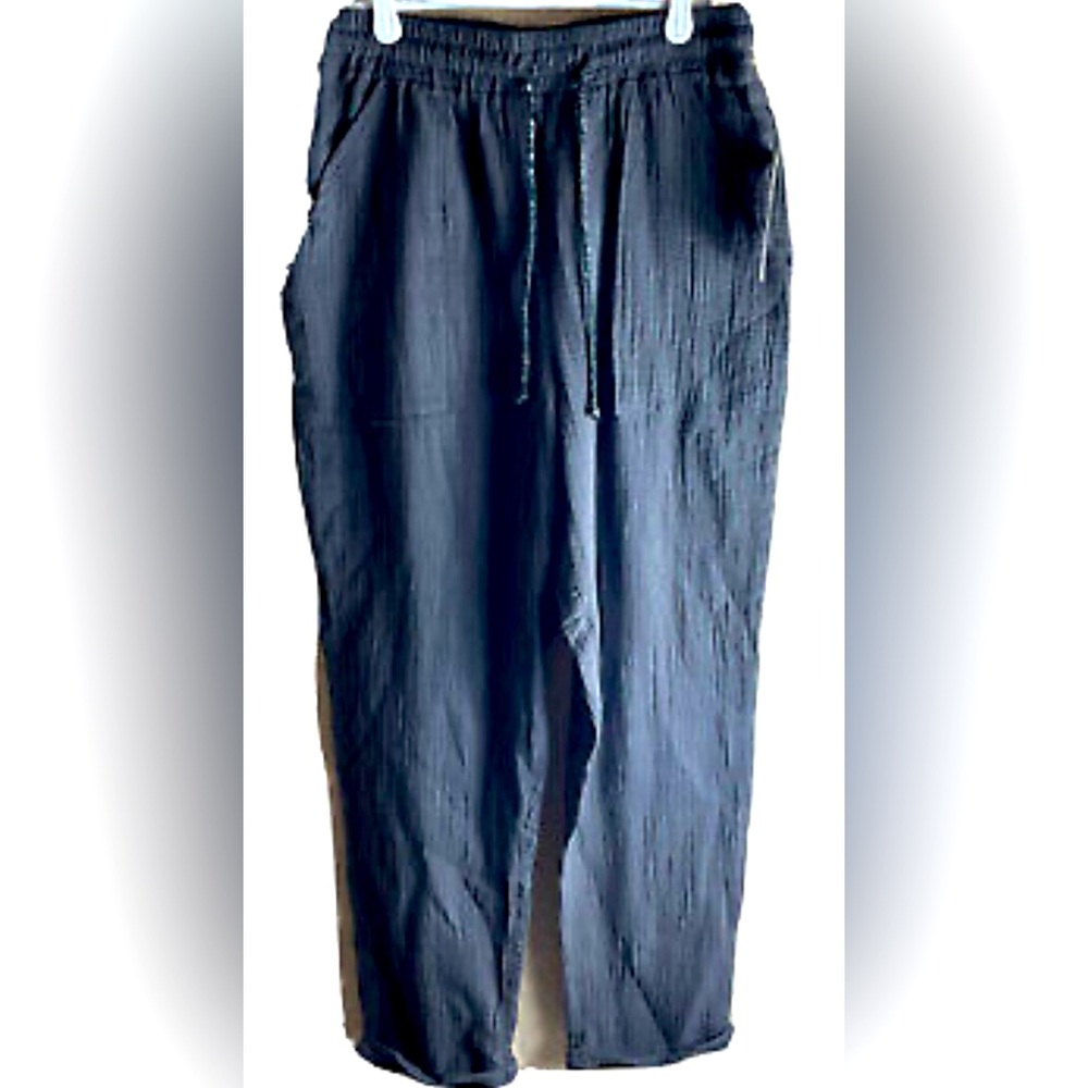 Jolt Lightweight Gray Cotton Elastic Drawstring Waist Pull Up Pants S Small